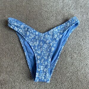 Hollister Swim Blue Floral Textured Bikini Bottom XS